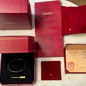 Authentic Cartier Small 18K Yellow Gold Love Bracelet 17cm